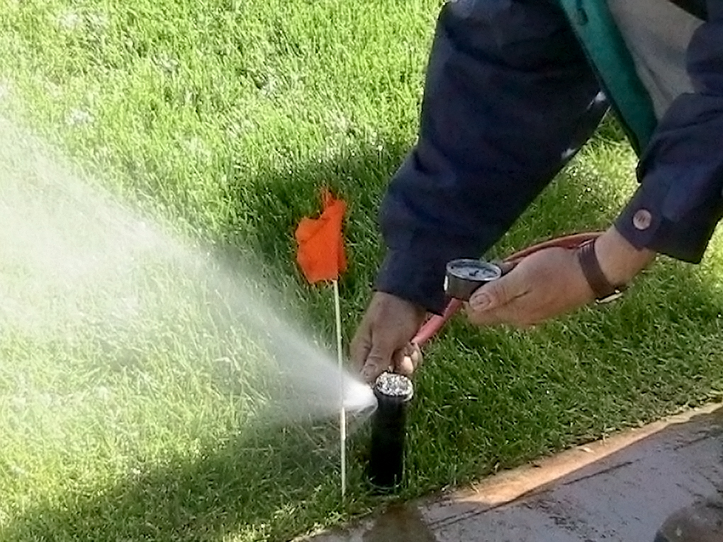 Tech Adjusts Water Pressure for Commercial Irrigation System|Commercial Irrigation in CT